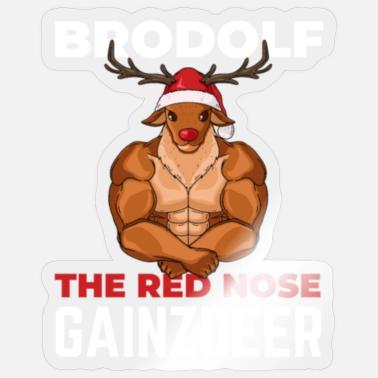 Red Nose Gainzdeer' Sticker | Spreadshirt